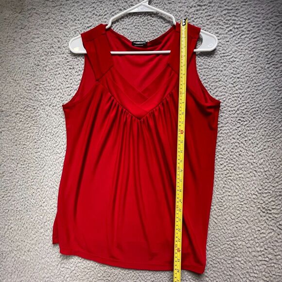 Perseption Concepts Tank Top Shirt Womens Large Red Sleeveless Blouse - Picture 3 of 11